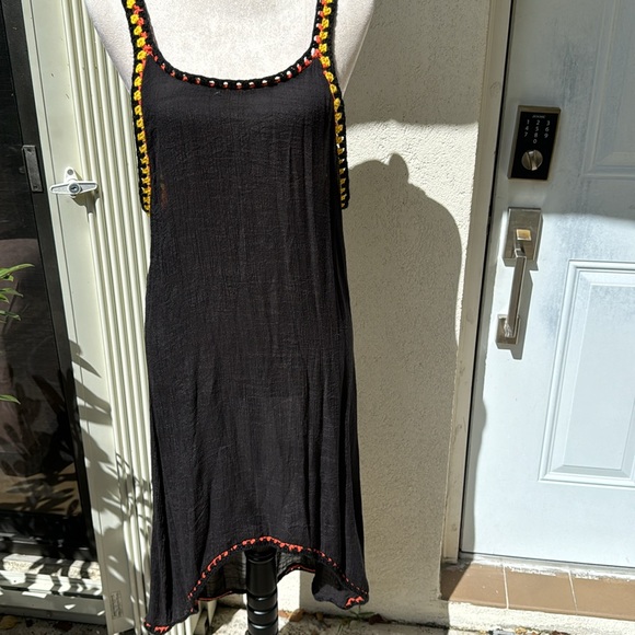SHEIN- Hi/Low Sun Dress. Orange/Yellow Crotchet work @Hem/Neckline.Size S - Picture 2 of 9